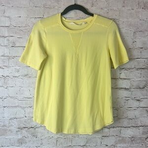 Soft Surroundings PXS Yellow Short Sleeve Top Shirt Pima Cotton Spandex Modal